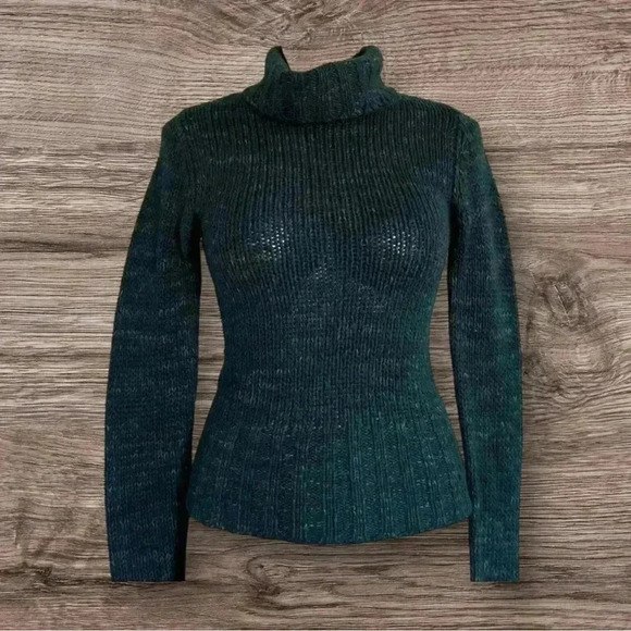 💟Teal Turtleneck Sweater - Picture 2 of 14